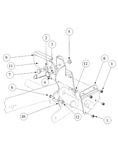 Foot Pedal Deck Lift Assembly Diagram and Parts List for M60-KW 53BB5D8X750-25HP-OHV Cub Cadet Lawn Tractor